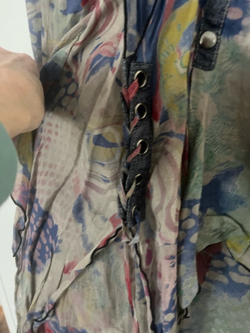 Rare Animale Blue, Beige, Grey Watercolor Dress - Picture 7 of 9